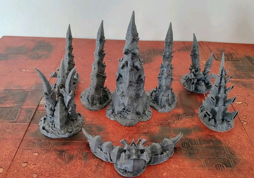 Tabletop Terrain - Large Bulk Alien Lot - for Warhammer 40K/Kill Team 8 Pieces