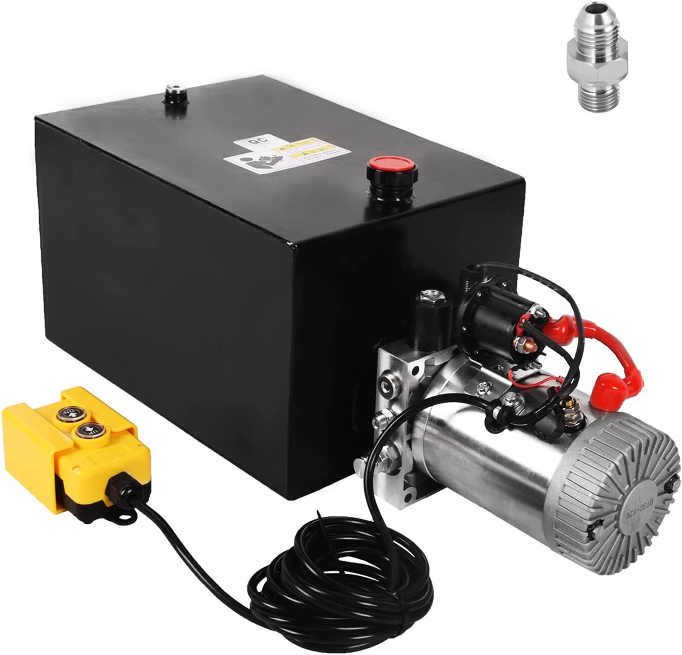 20 Quart Hydraulic Pump 3200PSI Single Acting Dump Trailer Pump 12V Car Lifting