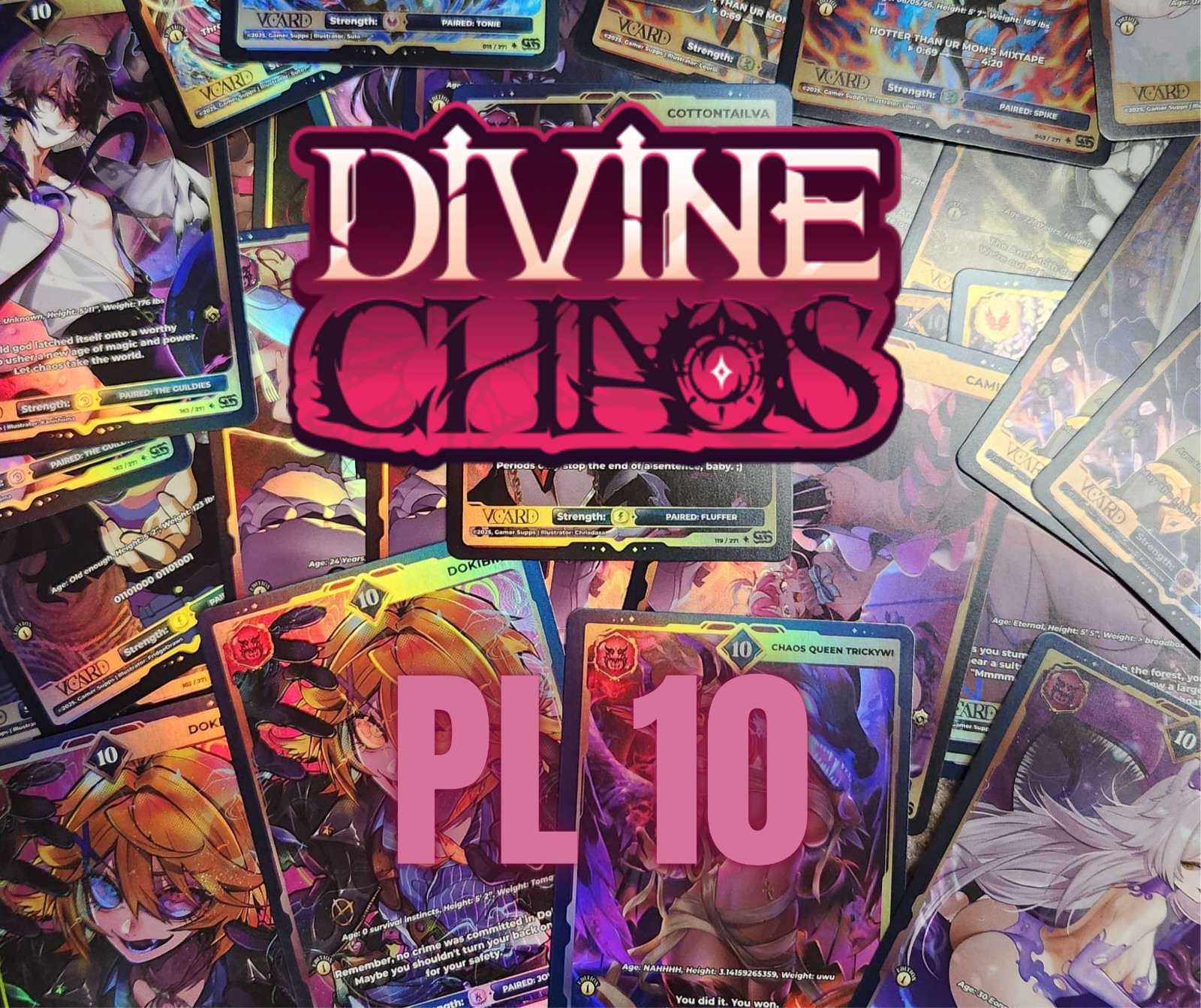 VCard Divine Chaos: First Edition 10 Rare Holo Cards: Complete Your Set!