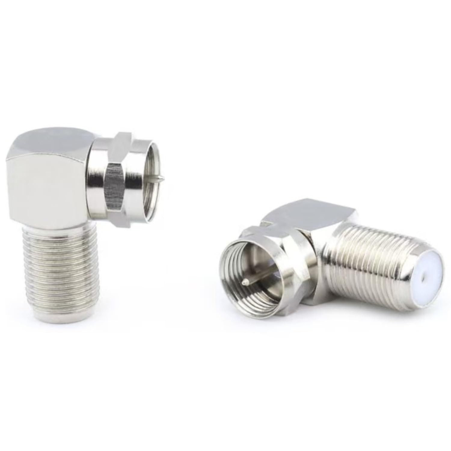 2-Pack 90 Degree Coaxial Connector, Right Angle Coax Adapter for Flat...