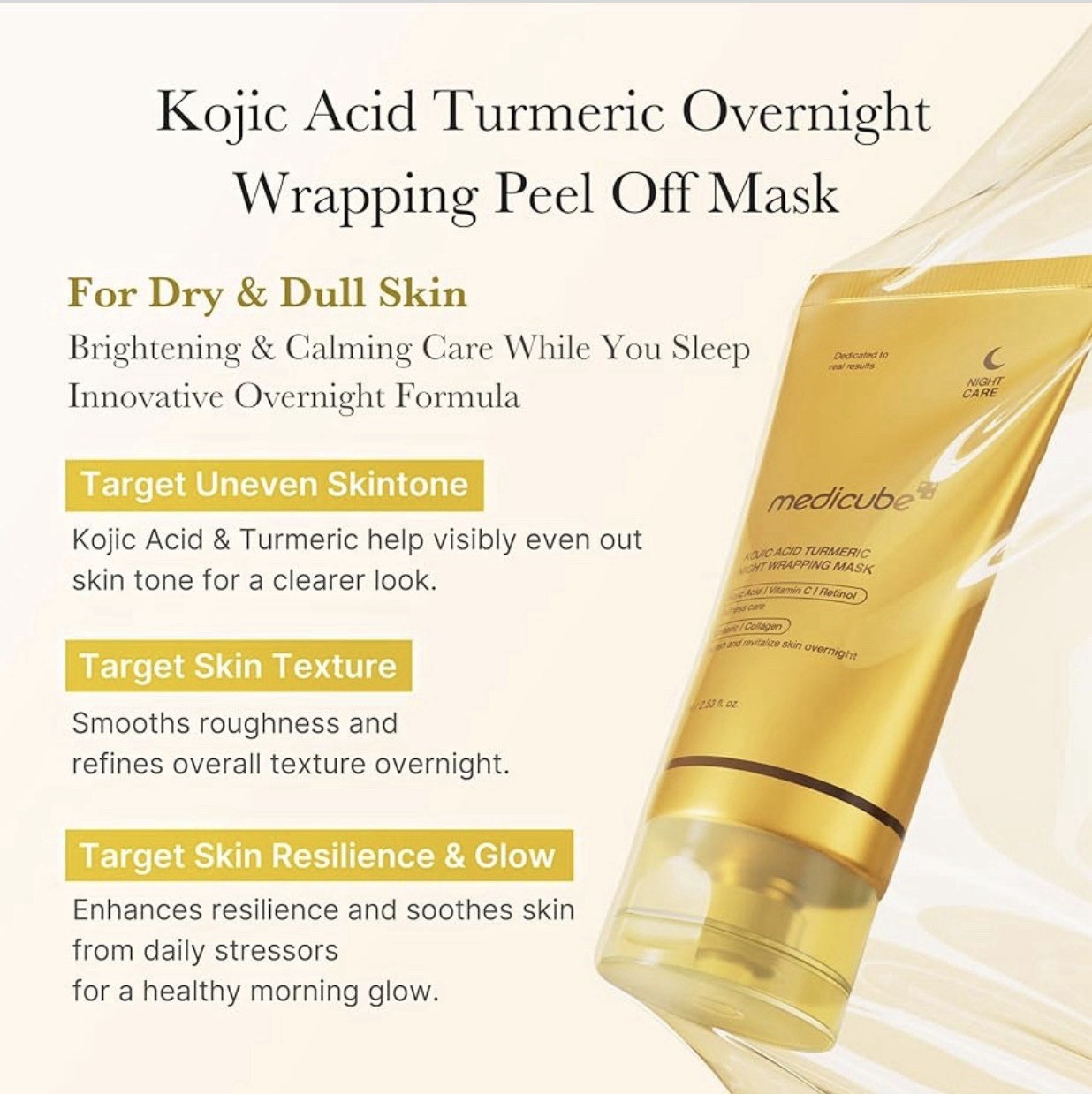 Medicube Kojic Acid Turmeric Night Wrapping Mask 75ml | Brightening/Glows