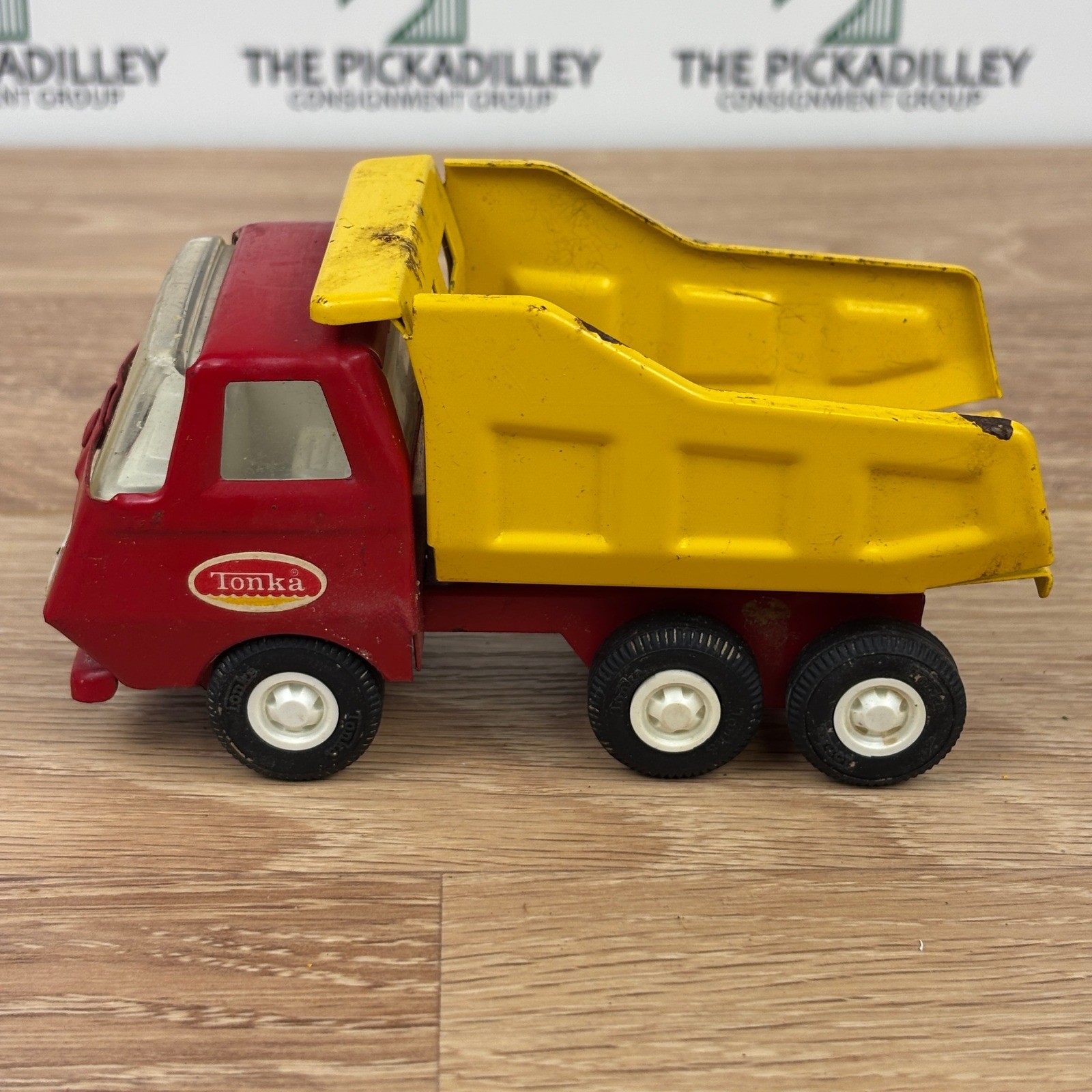 Vintage Tonka Steel Dump Truck and Pickup Truck Lot Red Yellow Green