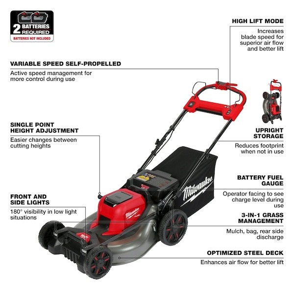 Milwaukee Tool 2823-20 M18 21" Self-Propelled Dual Battery Mower