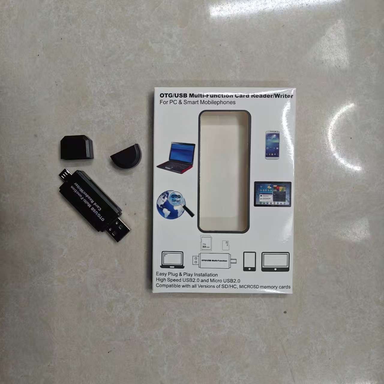 Micro USB OTG to USB 2.0 Adapter SD/Micro SD Card Reader With Standard USB Male