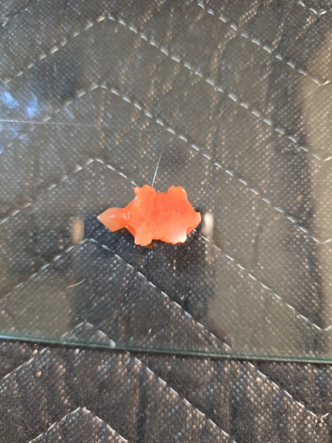 Vtg Carved gemstone crystal orange aventrine turtle statue figurine home decor