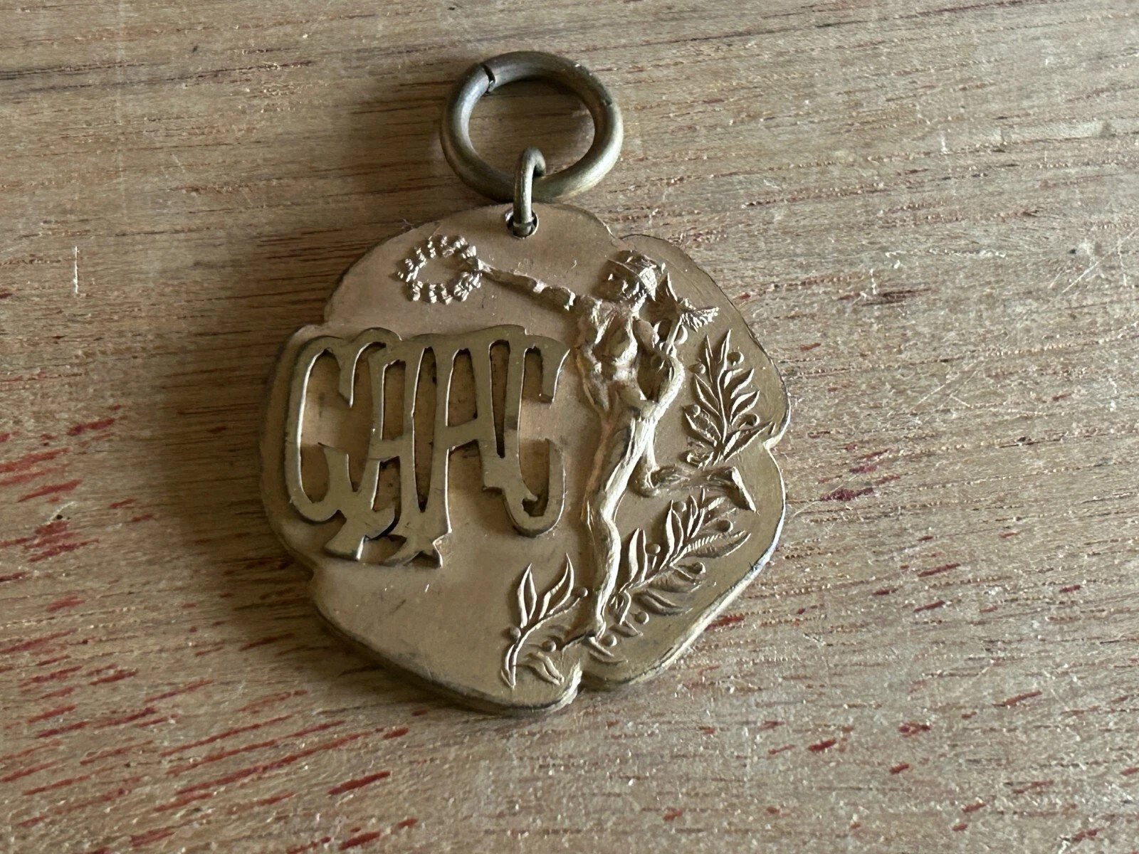 Hermes GAAC Medal FOB Award Deco Brass Tone Vintage Unsure HELP Hudson Badge USA