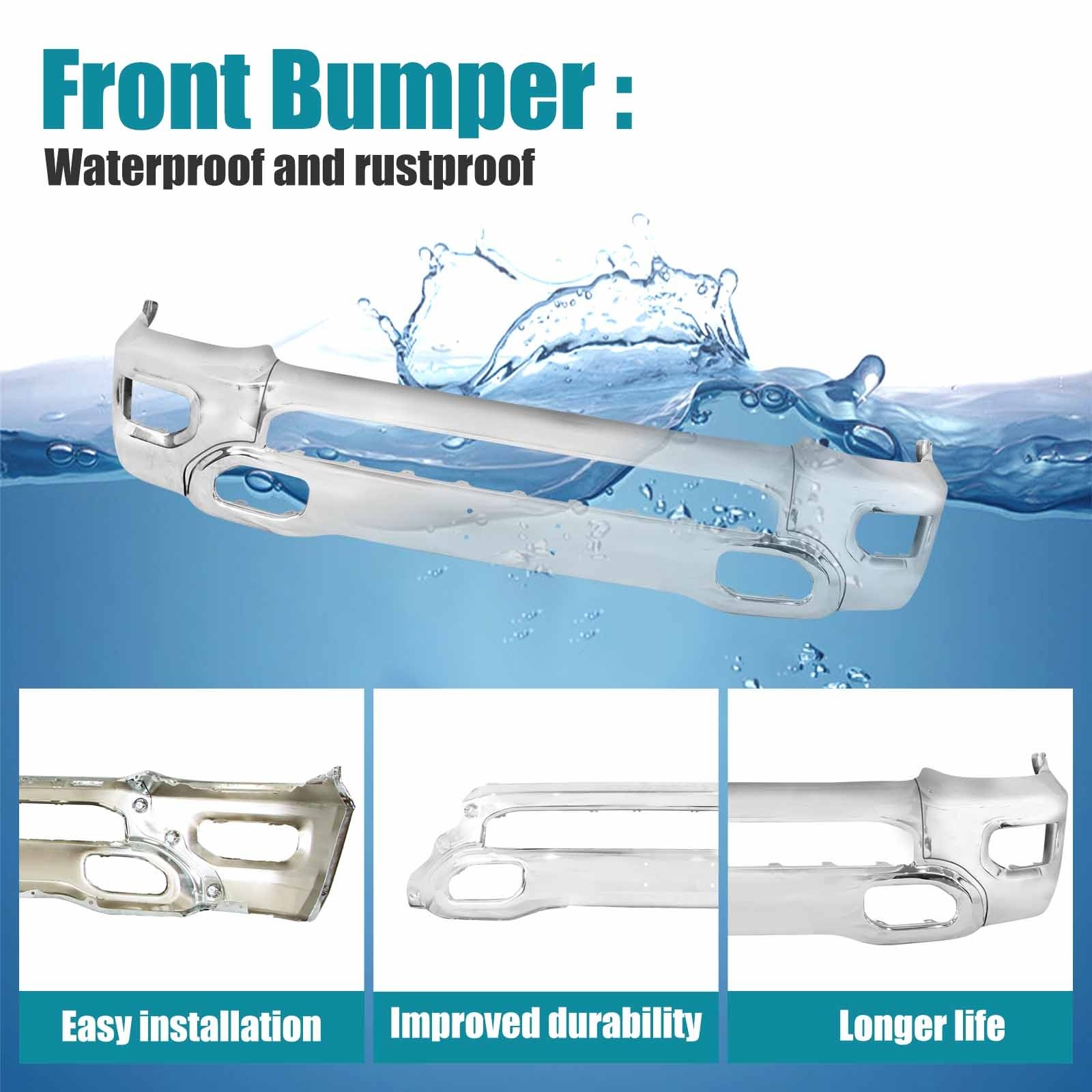 Steel Front Bumper Face Bar For 2019-2023 RAM 1500 Chrome CH1002407