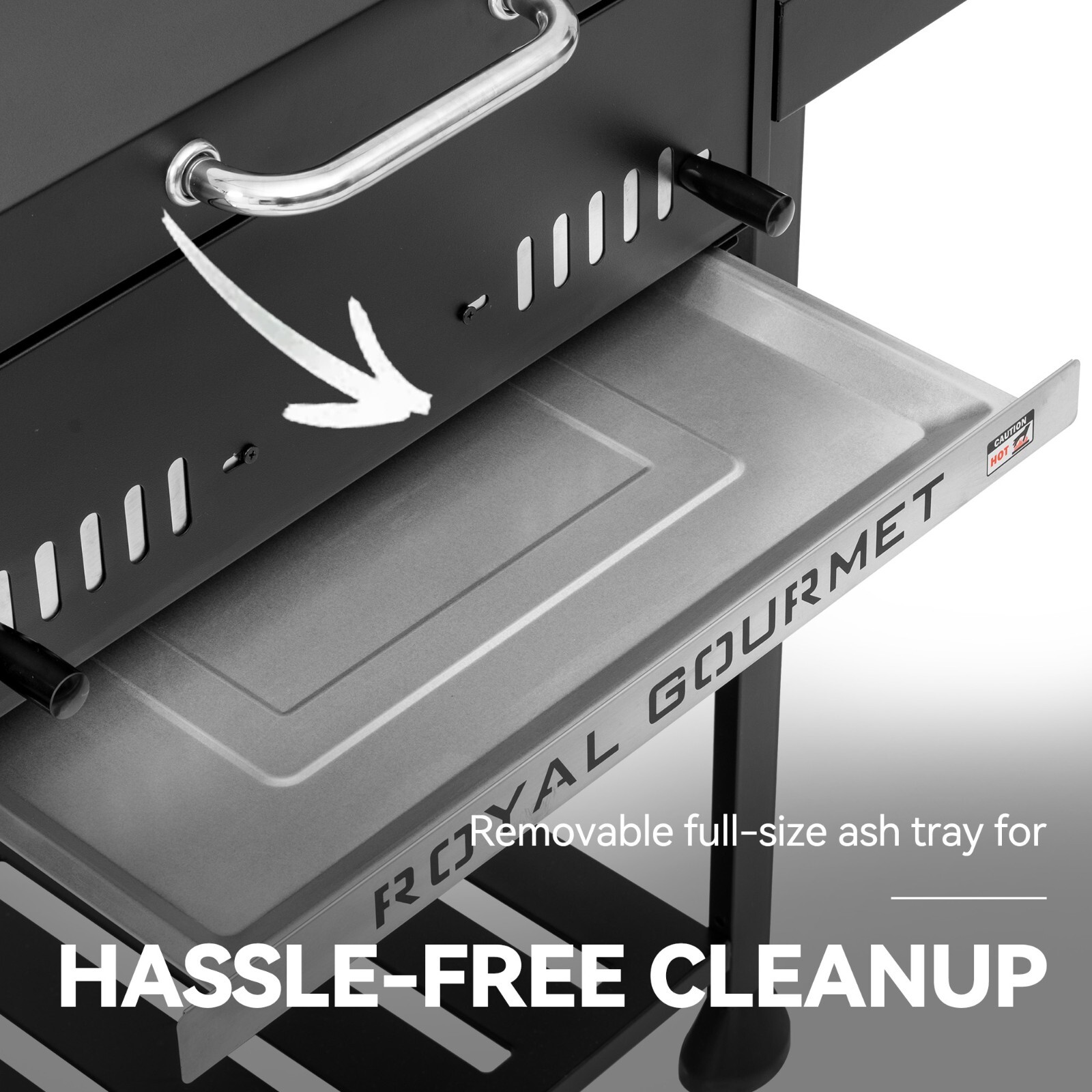 Royal Gourmet 24-Inch Movable Charcoal BBQ Grill with 2 Foldable Side Shelves