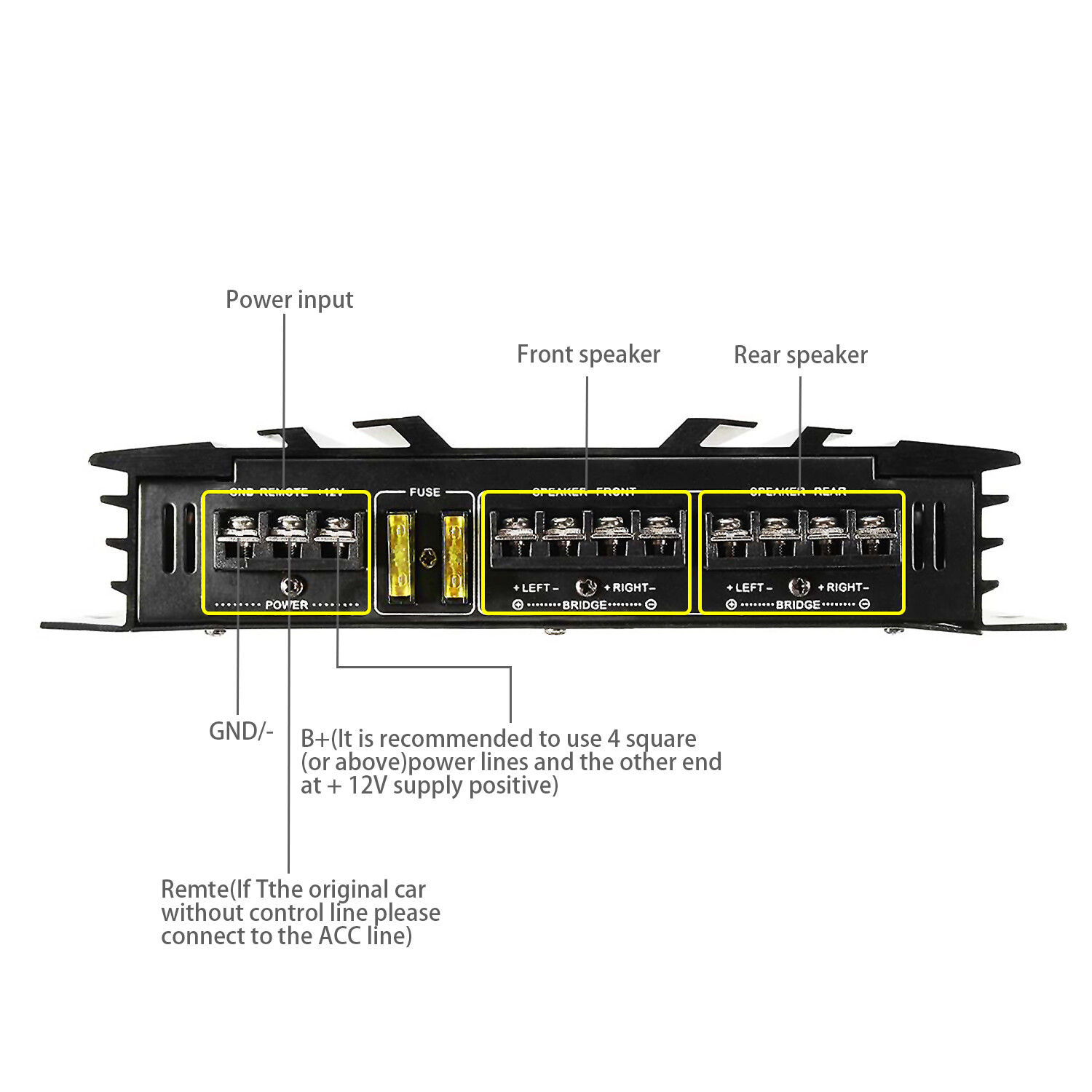 5800W Watt 4 Channel Car Truck Amplifier Stereo Audio Speaker Amp System Device