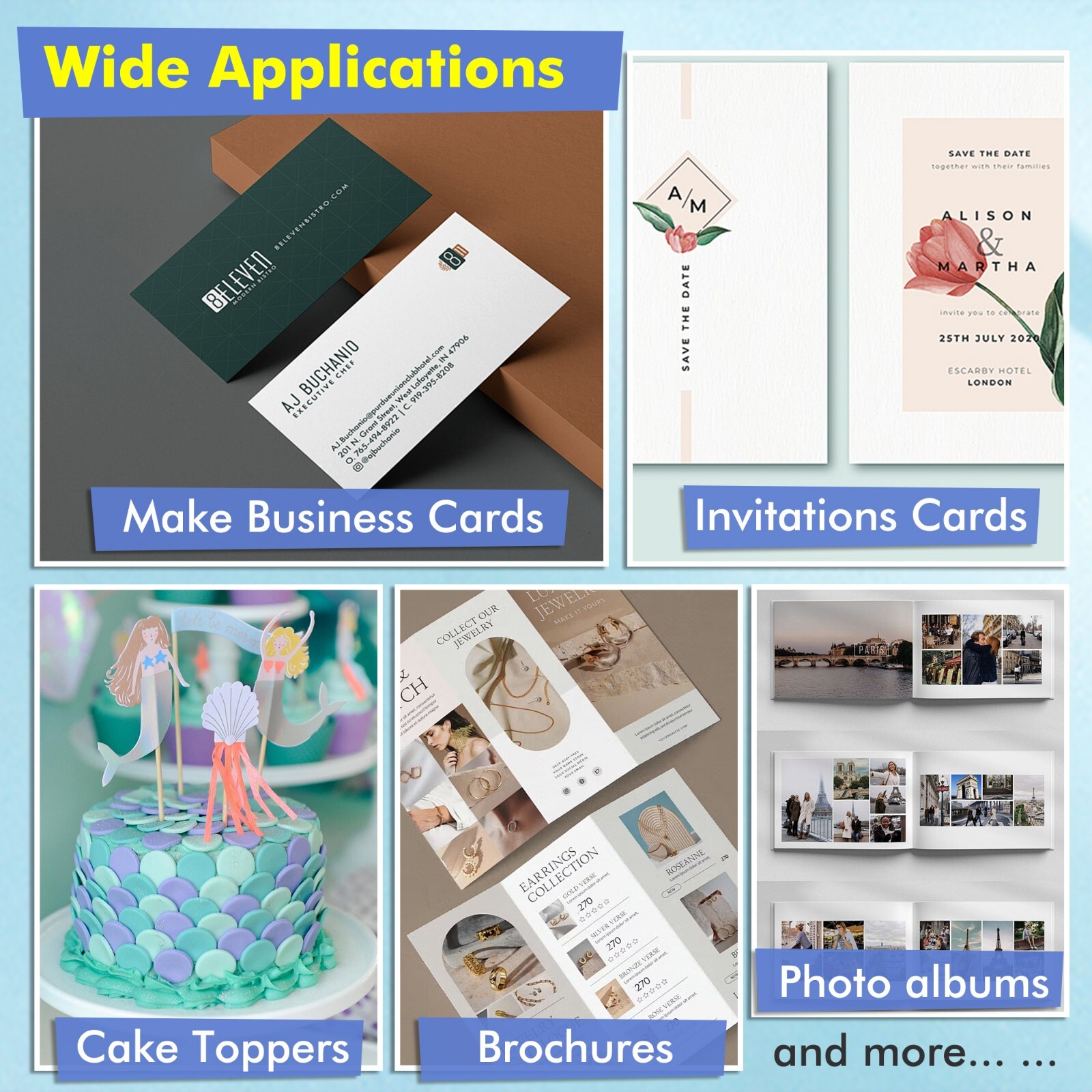 Koala 80lb Double Sided Glossy Photo Paper 8.5x11 White Thick 300g Inkjet Print