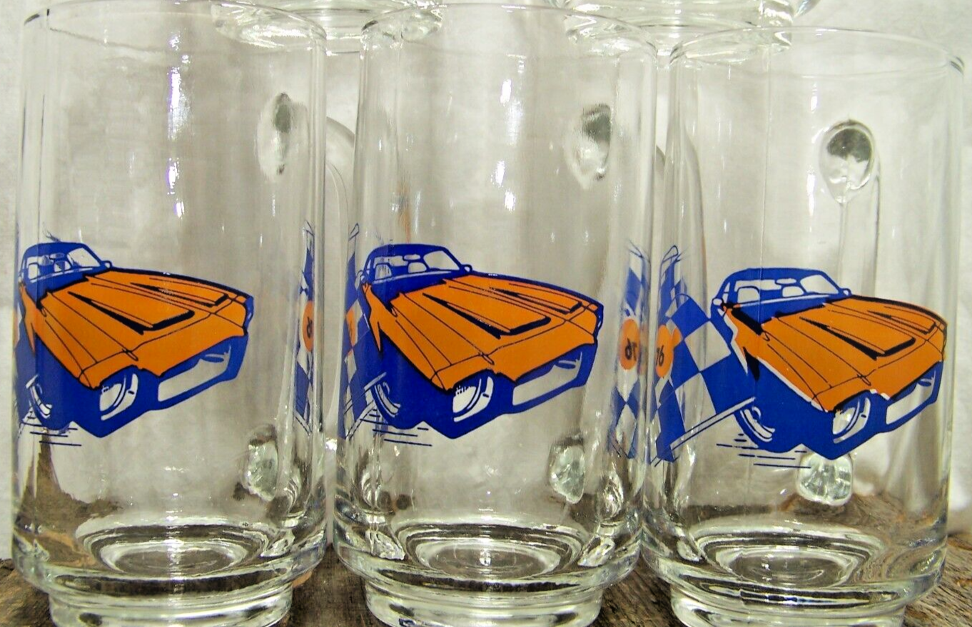 Union 76 Gasoline Pontiac Firebird Checkered Flag Racing 12oz Glass Beer Mug🏁👀