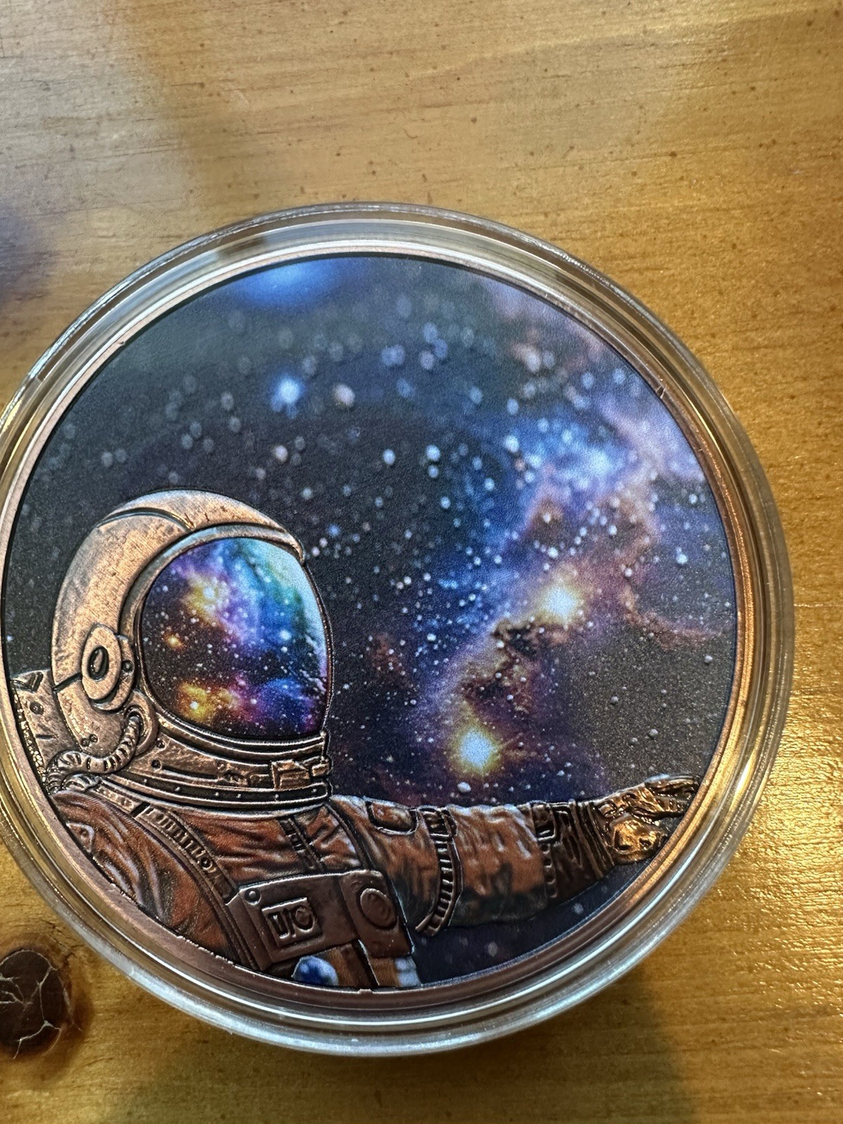 5 oz Colorized Copper Round w/ Capsule Space Commander