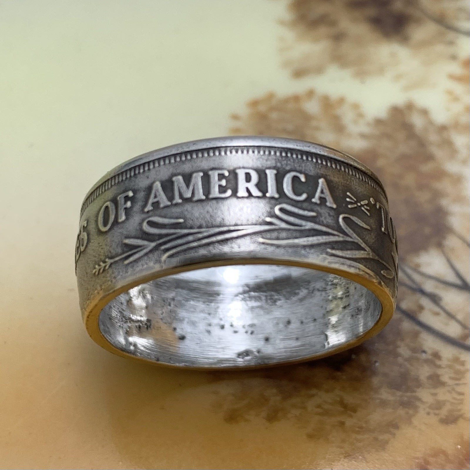 Unique 1861 Confederate States Coin Ring Size 11.5 - Civil War Reenactment