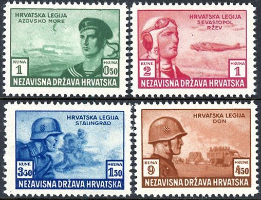 Croatia # B33 - B36 1943 Legion issue Mint NH