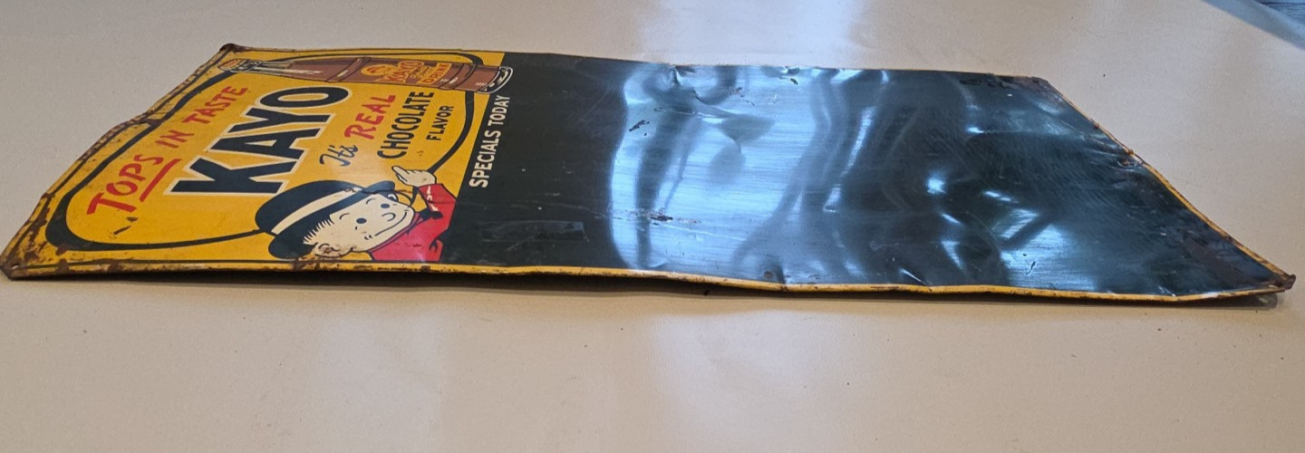 VTG Kayo Chocolate Drink Metal Sign Display Gas Station Soda Menu