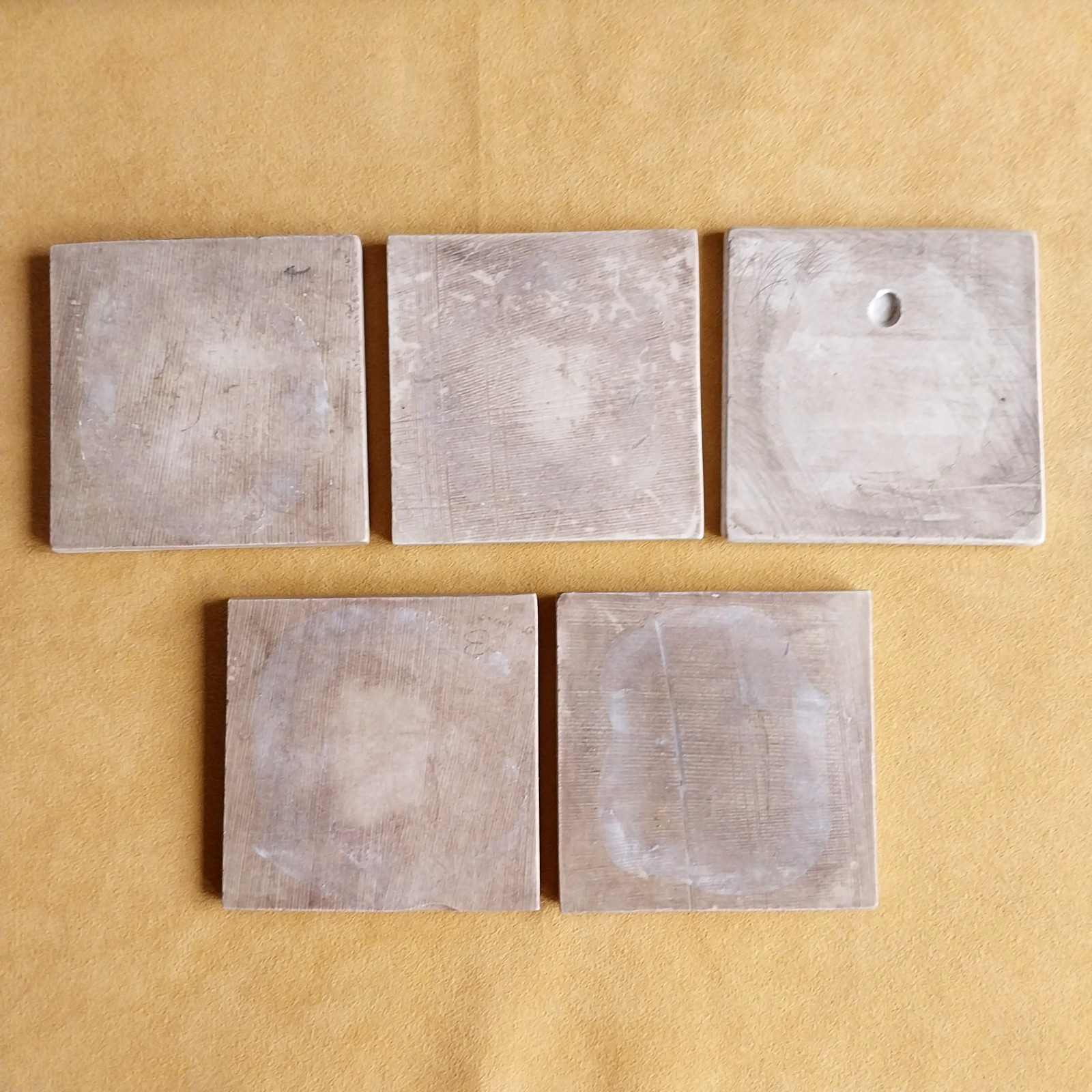 Grouping of Chinese Polychrome Porcelain Figurative Tiles 3 3/4"