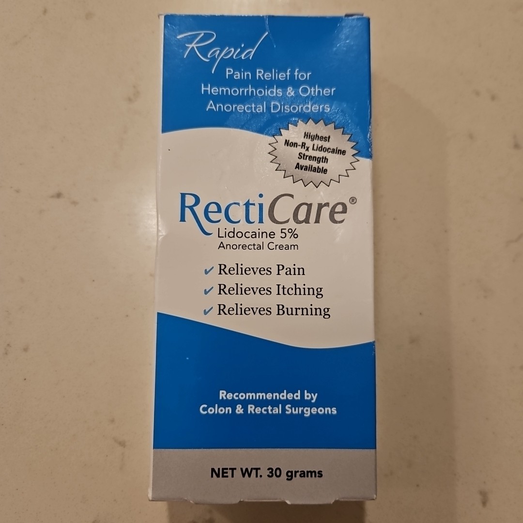 Recticare Anorectal Rapid Pain Relief Cream 30g Exp 2027+