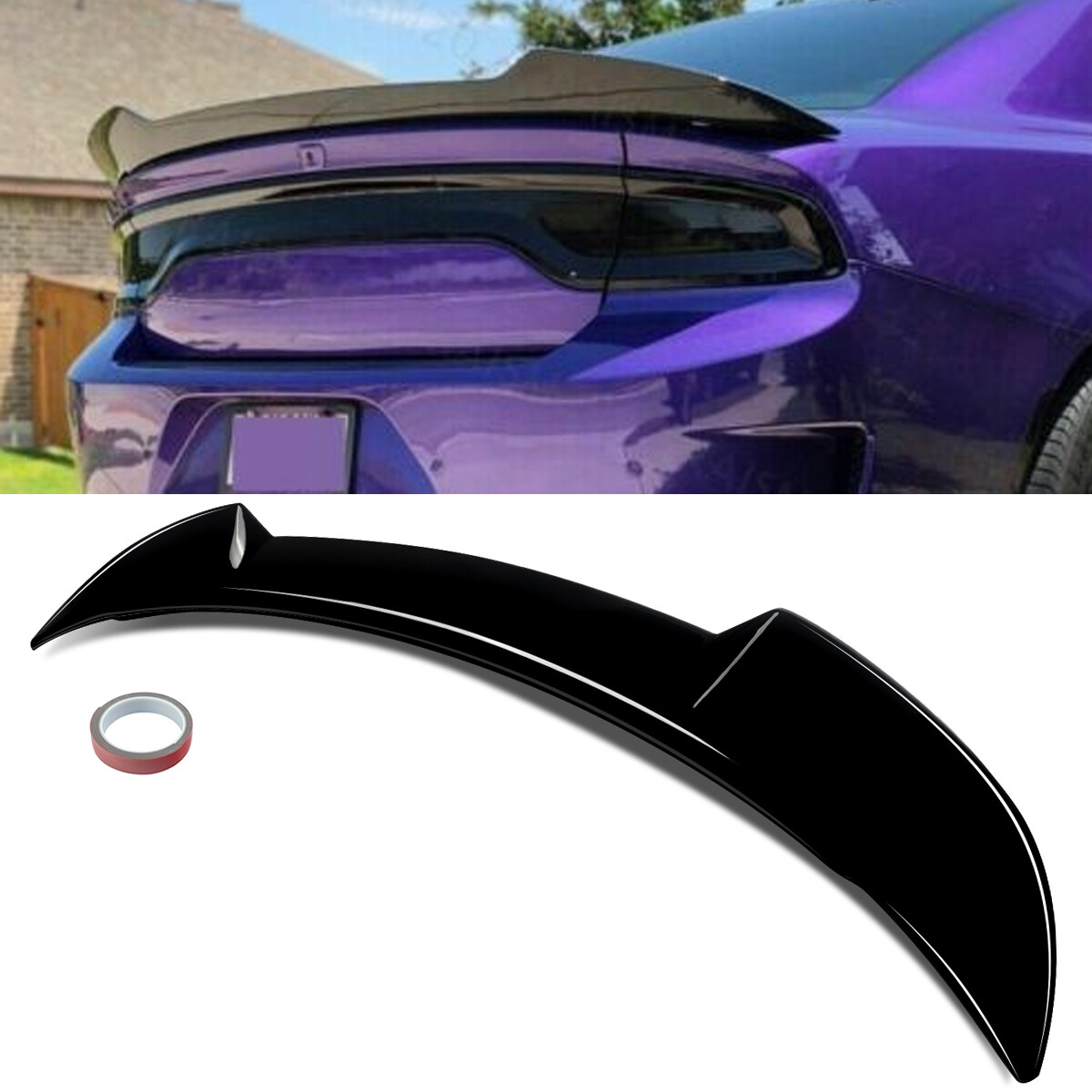 For 2011-2023 Dodge Charger SRT SXT Hellcat Rear Trunk Spoiler Wing Gloss Black