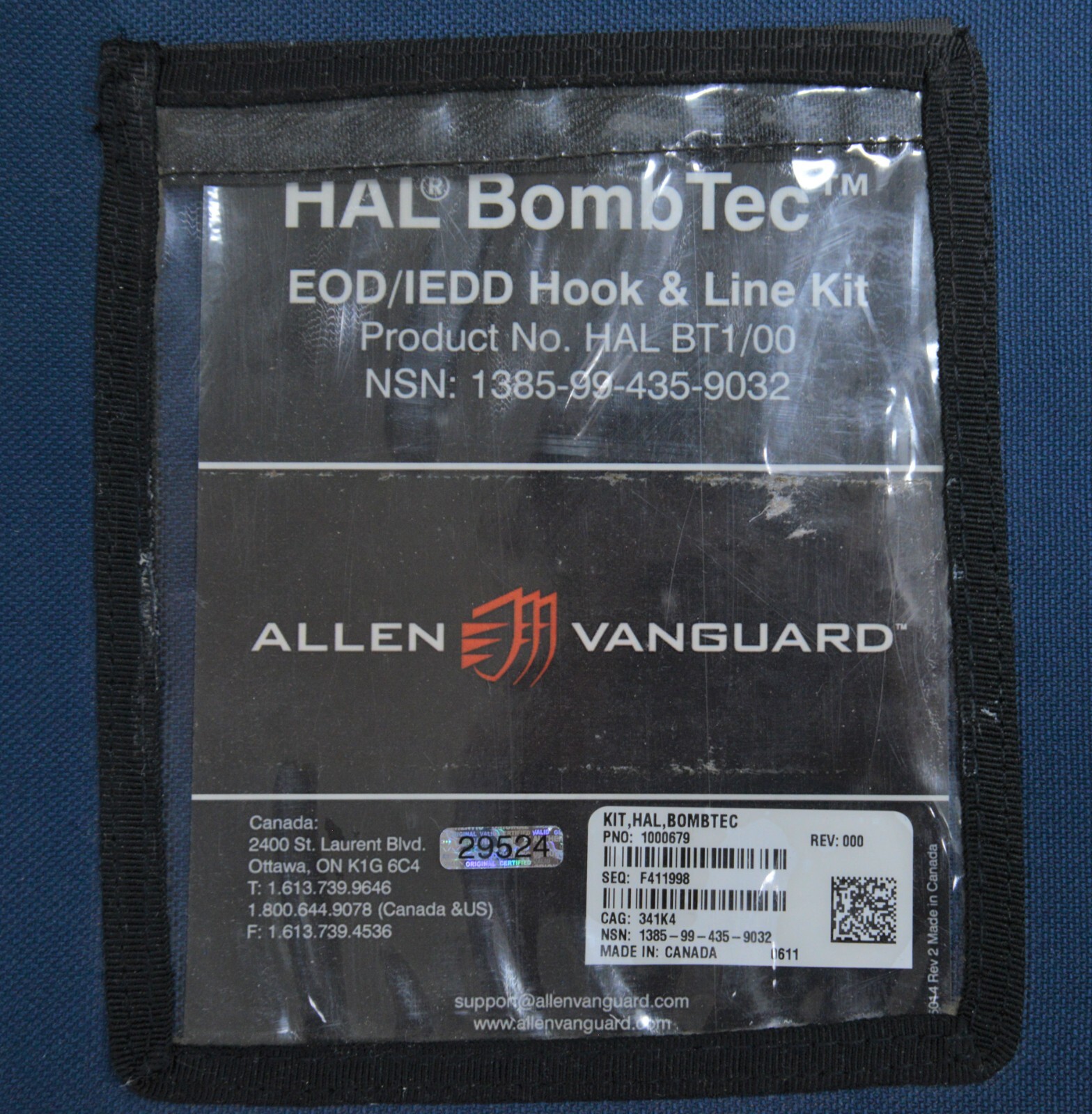 Allen Vanguard HAL BT1/00 HAL BombTec EOD IEDD Hook & Line Kit