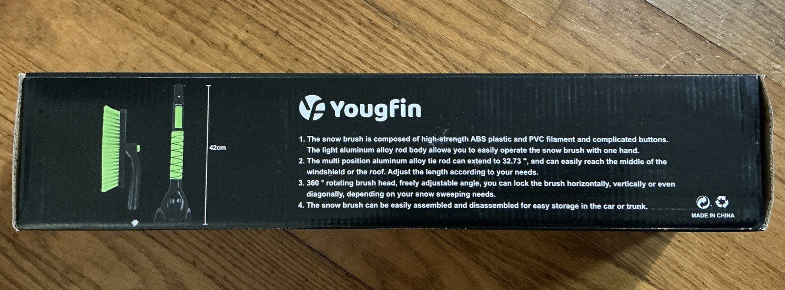 YougfIn Snow Brush Extendable With Squeege & Ice Scraper