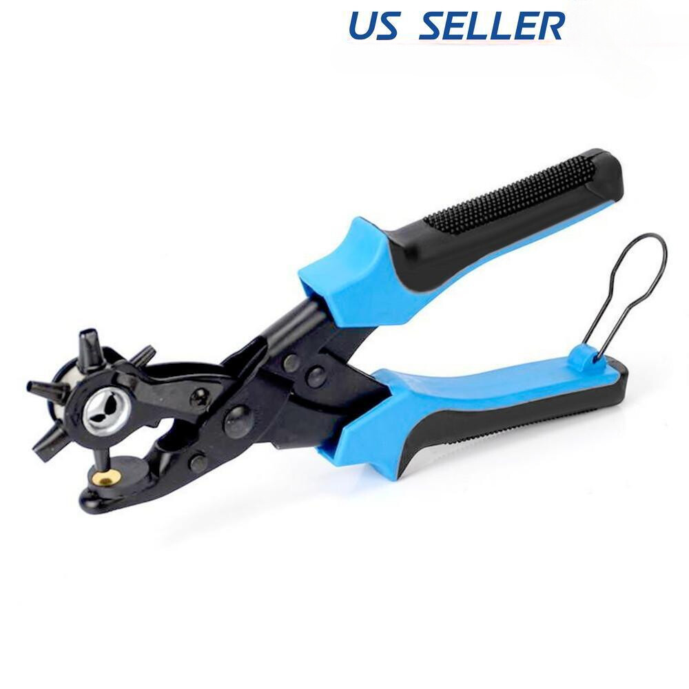 Leather Hole Punch Heavy Duty Hand Pliers Belt Holes 6 Sized Puncher Tool New