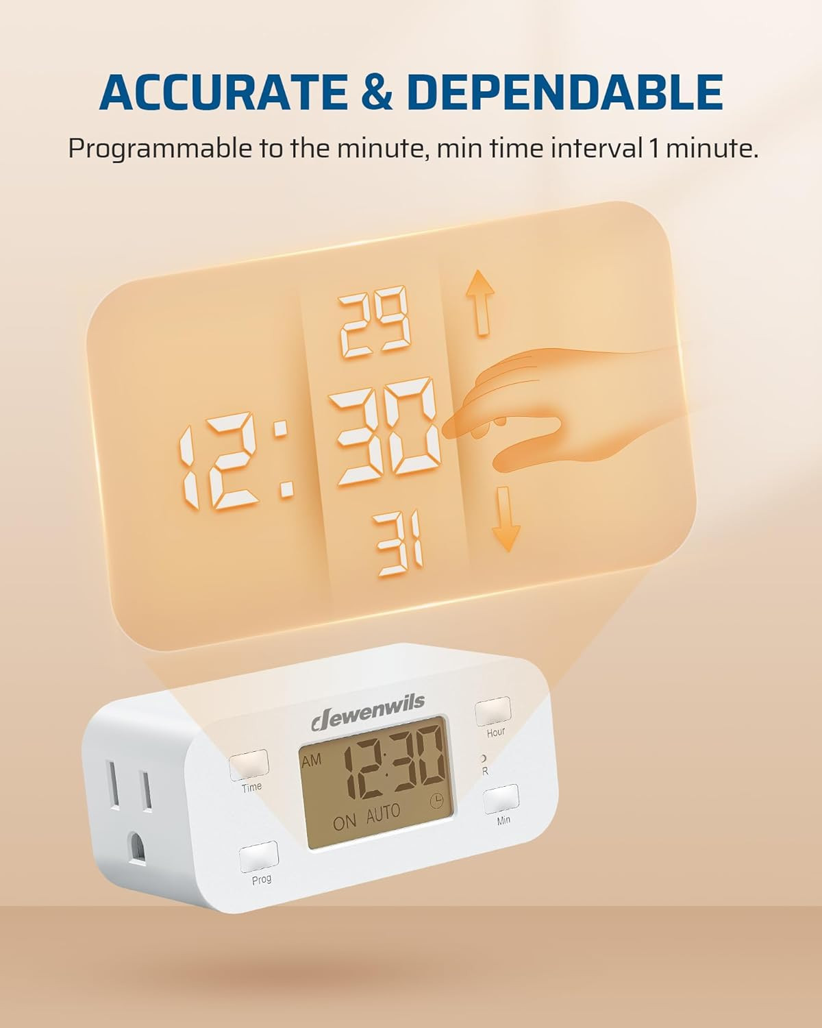 DEWENWILS 24 Hour Programmable Digital Timer Outlet,Timers for Electrical Outlet