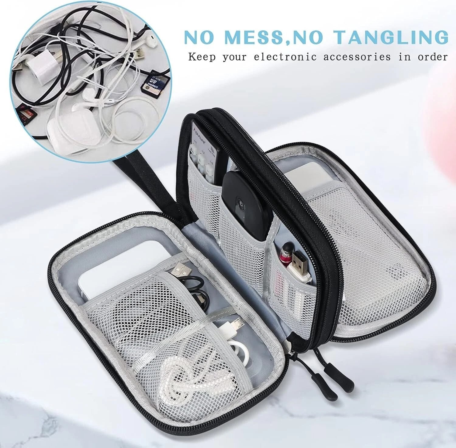 Portable Electronic Organizer Travel Cable Storage Bag Cord Case Accessories US