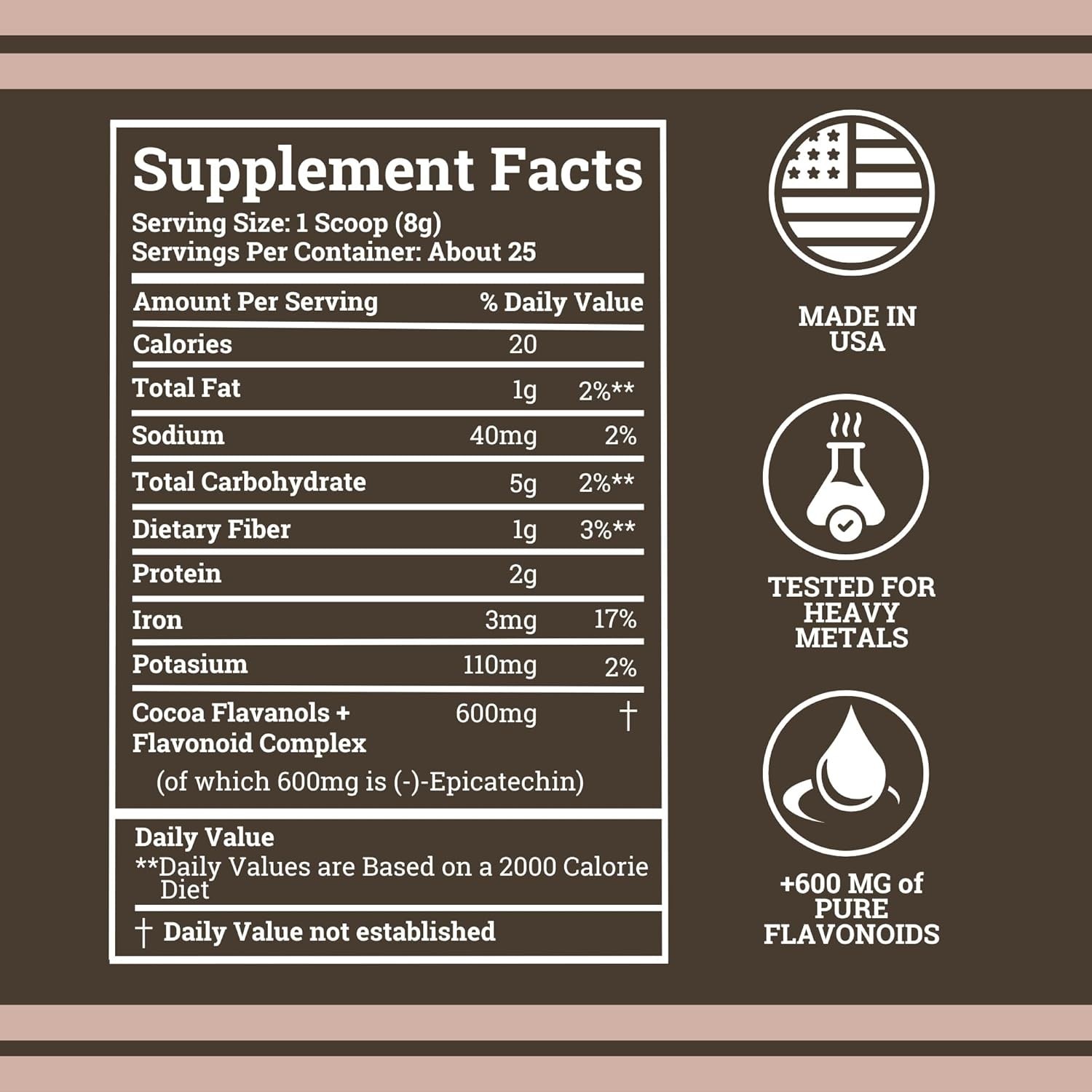 Supercharged Cocoa Flavanols + Flavonoids 1200MG Free Shipping US