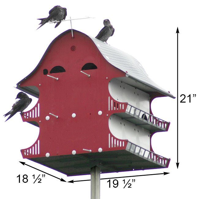 S&K Purple Martin Barn House , 16 Room, Pole Mount,Starling Resistant