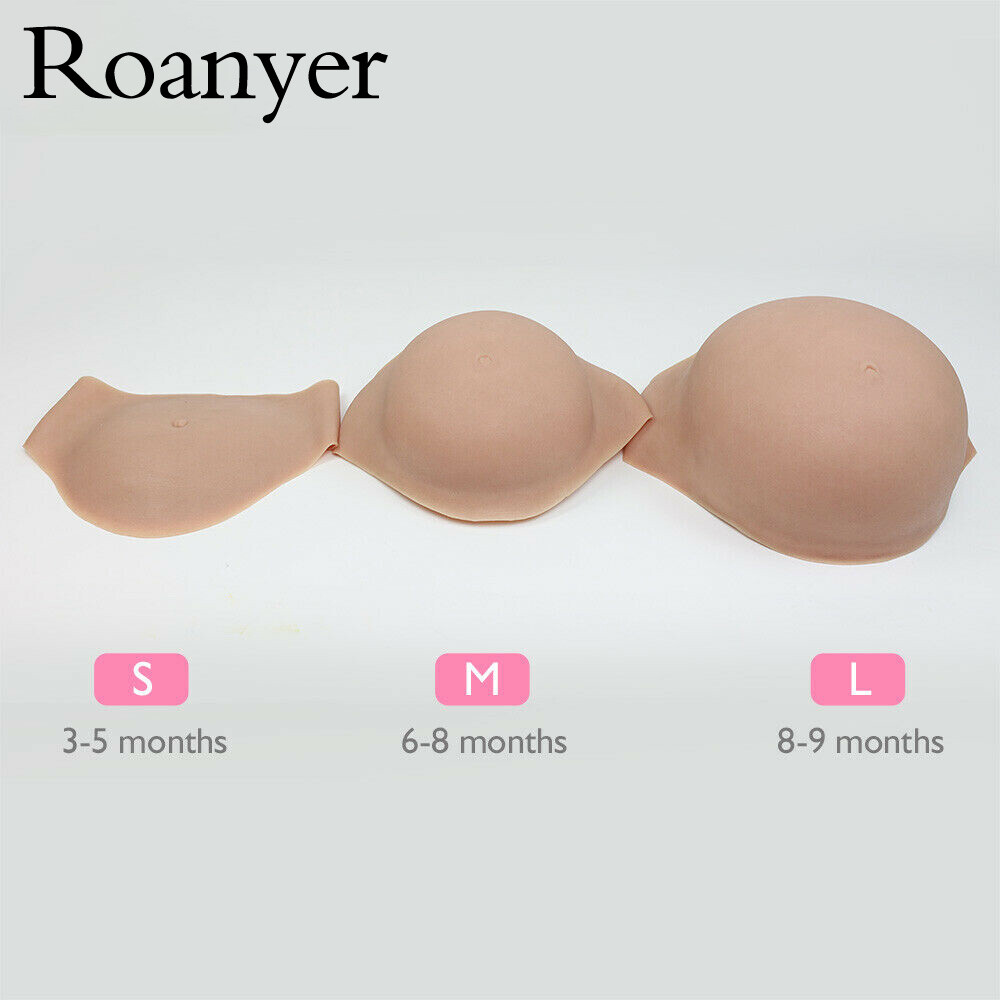 Roanyer Silicone Fake Belly Pregnant Bump 3-9 Months for Crossdresser Props