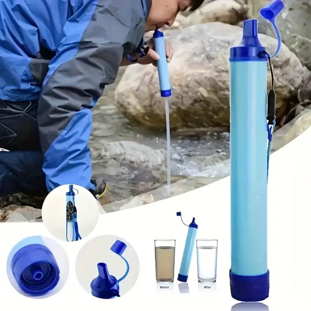 Portable Camping Hiking Emergency Life Survival Purifier Water Filter Straw Tool