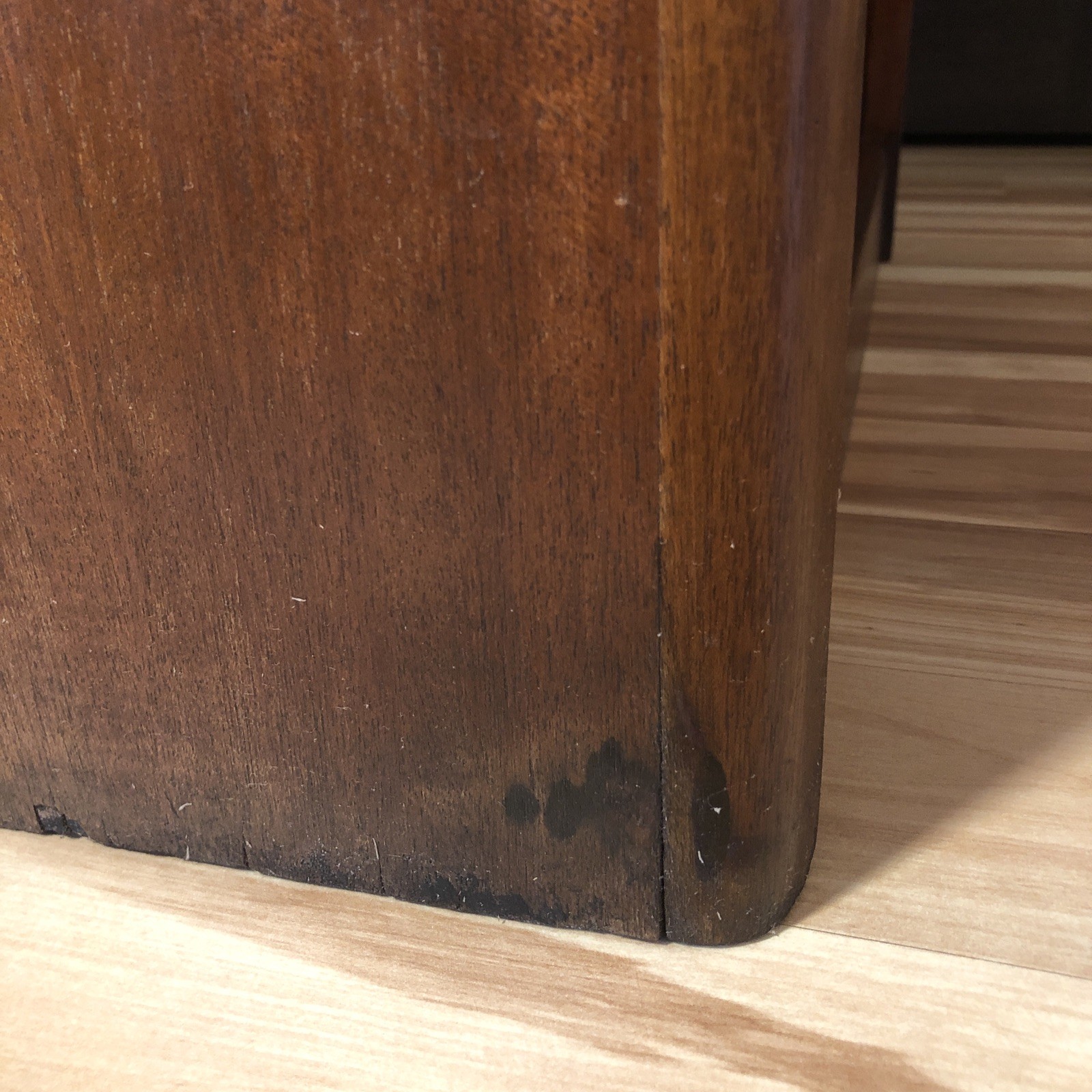 Midcentury Mahogany Wood Encyclopedia Bookcase Bookshelf Rounded Edges VTG MCM