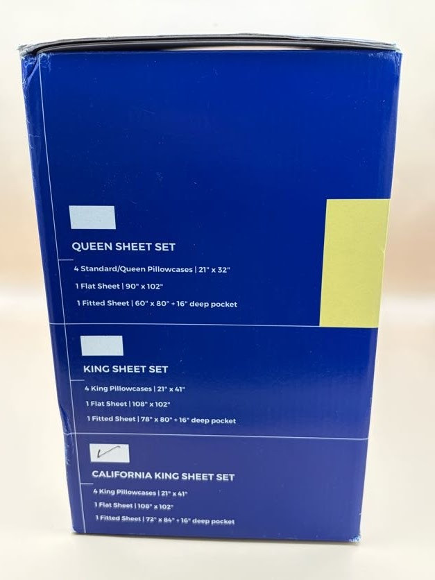 Thread Spread 6 Piece Sheet Set California King 1000 Thread Count - Light Blue