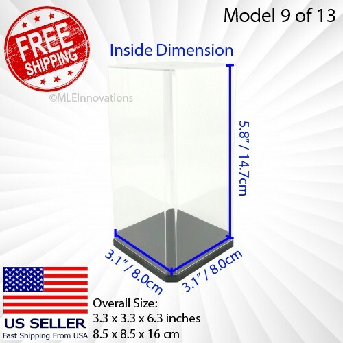 Display Case Tall Small Clear Plastic Box Dust Proof Action Figures Toy Acrylic