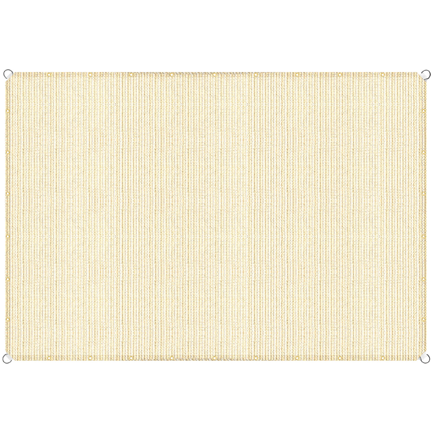 TANG Beige Straight Side Rectangle Permeable Sun Shade Patio Canopy w Grommets