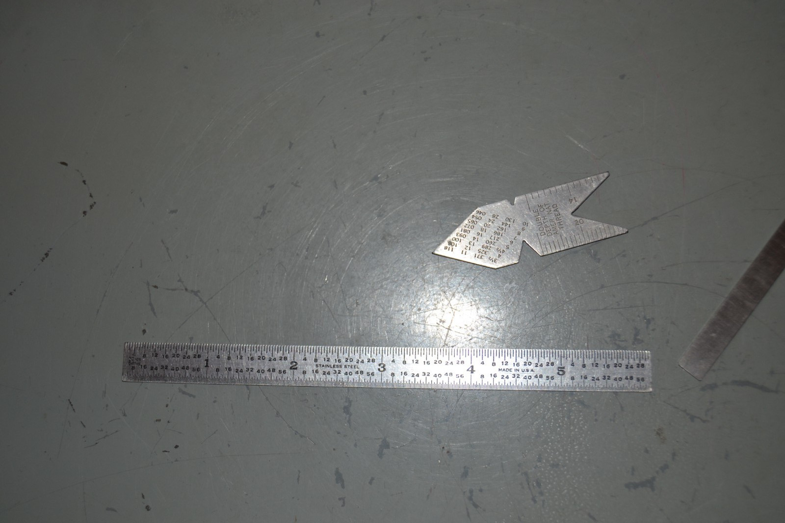 (4) CRAFTSMAN LOT 12" & 6" RULE, PROTRACTOR, ANGLES 60 DEGREE THREAD CENTER GAGE