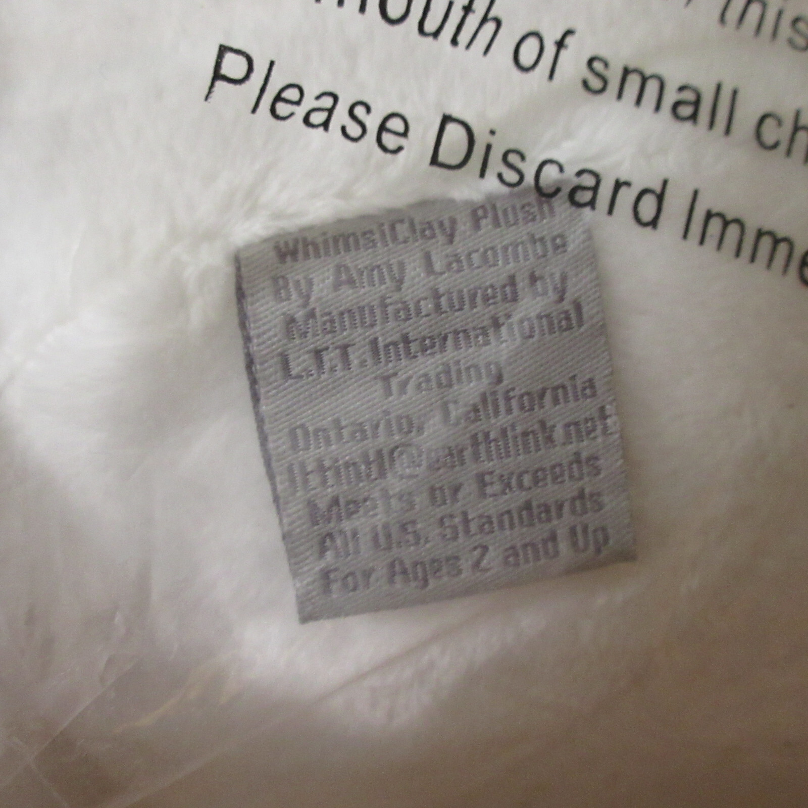 Vtg WhimsiClay Whimsy Clay Amy Lacombe ~10" ANGELICA Angel Cat Plush Stuffed