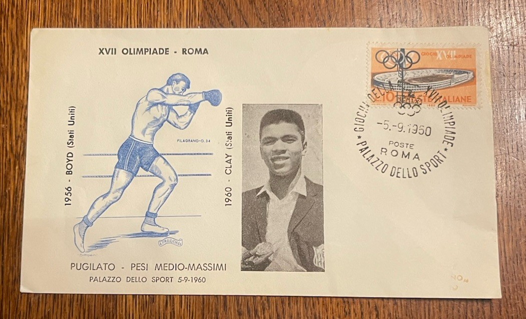 Cassius Clay Muhammad Ali Boxing 1960 Rome Olympics Gold Medal Cachet Cover