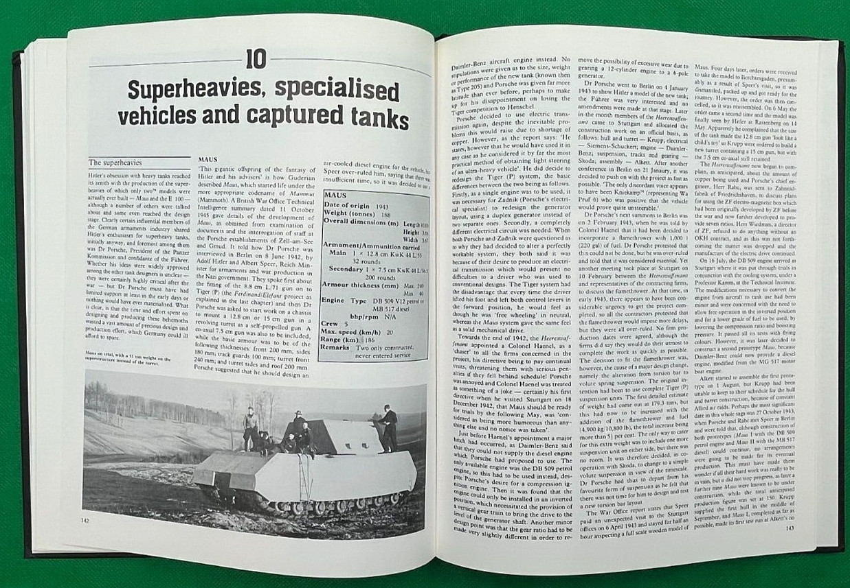 "GERMAN TANKS OF WORLD WAR TWO" BY GEORGE FORTY 1988 UK PRINTING