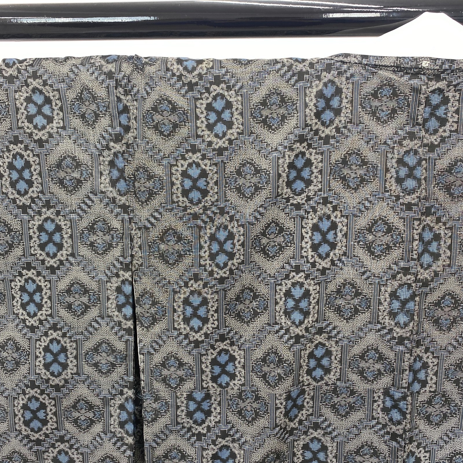 Japanese Vintage Kimono Silk Gray Oshima Traditional Authentic Length 66 in