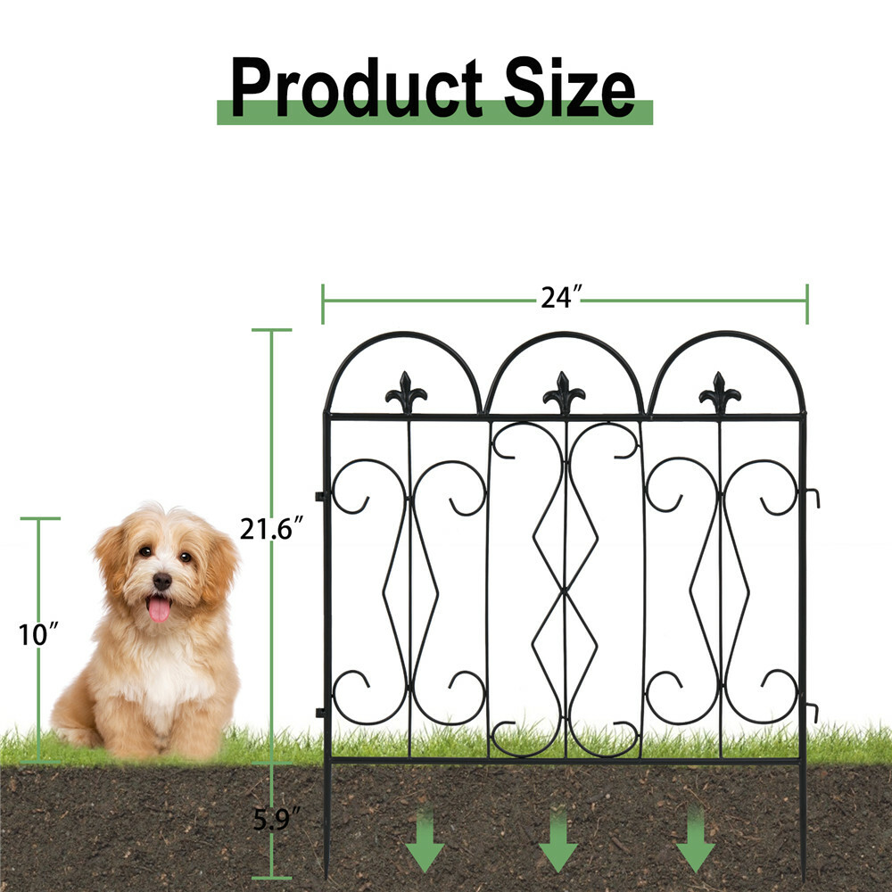 5-Piece Garden Fence Steel Border Garden Landscape Fencing Edge Section 24"x10ft