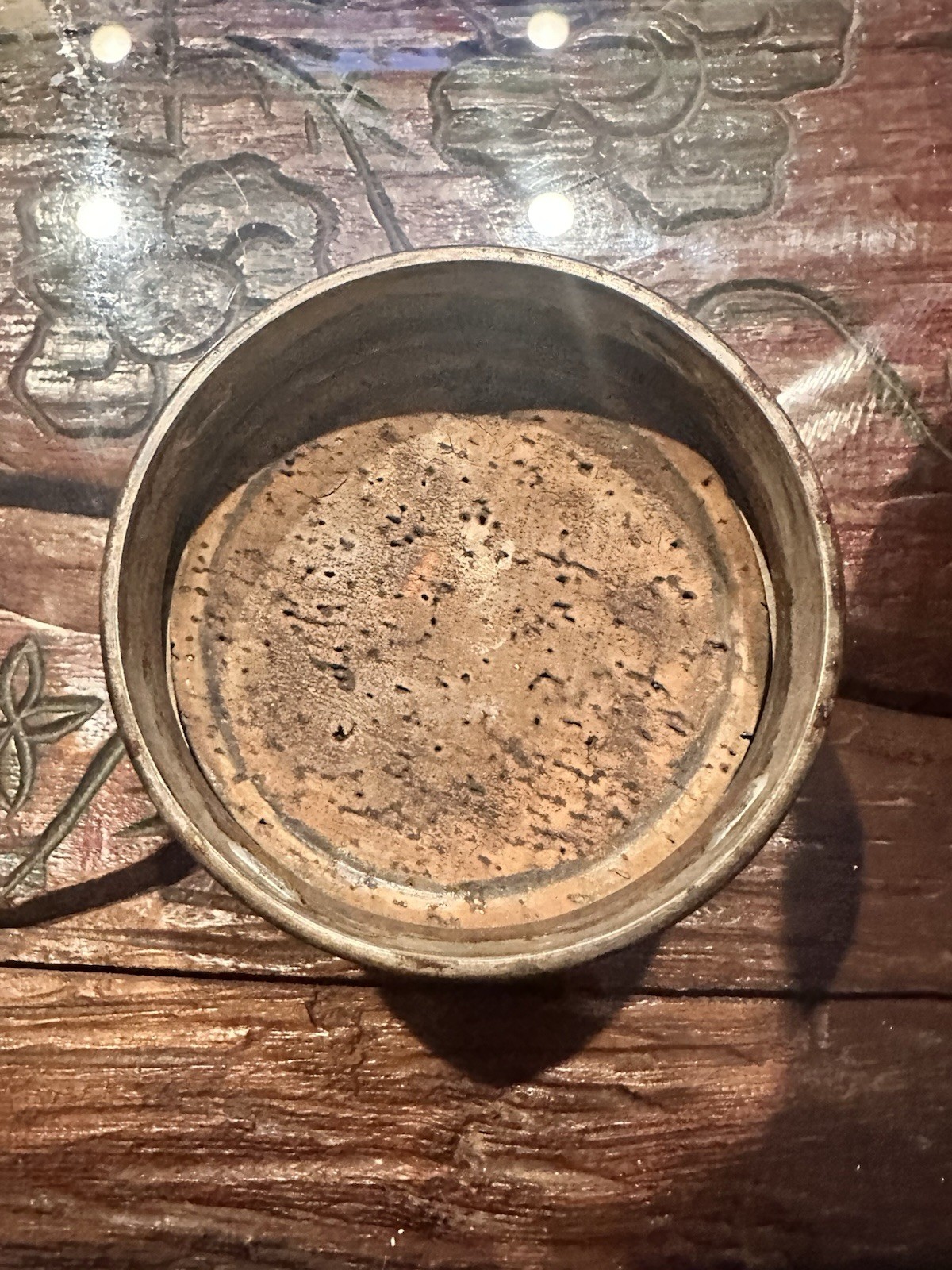 Art Deco Nickel Silver And Silver Plate Cocktail Shaker With Cork -Hand Hammered