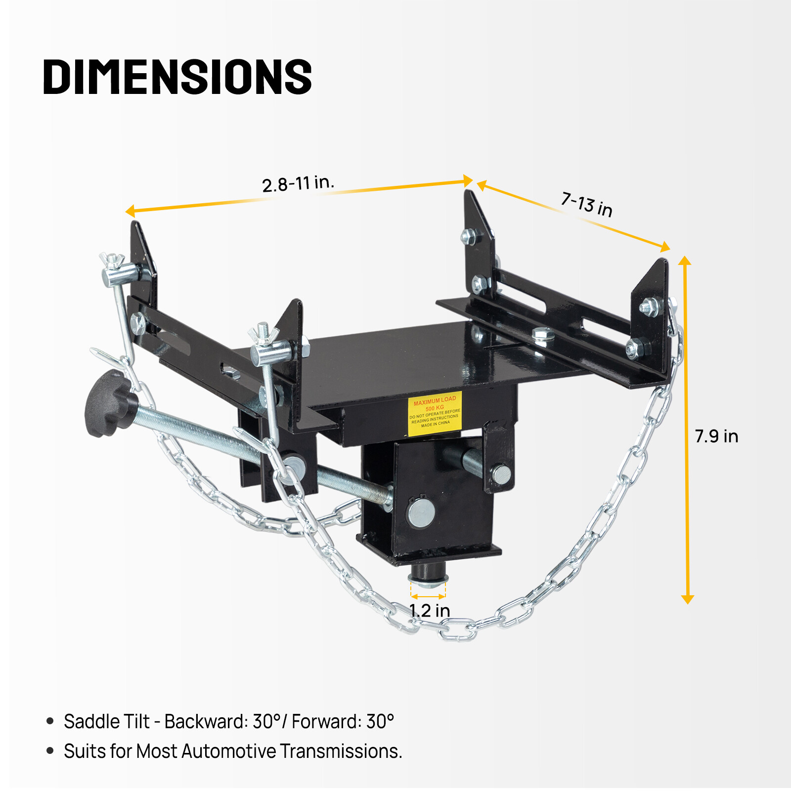 Transmission Floor Jack Adapter 1100lbs Capacity 1/2 Ton for Repair Tool Black