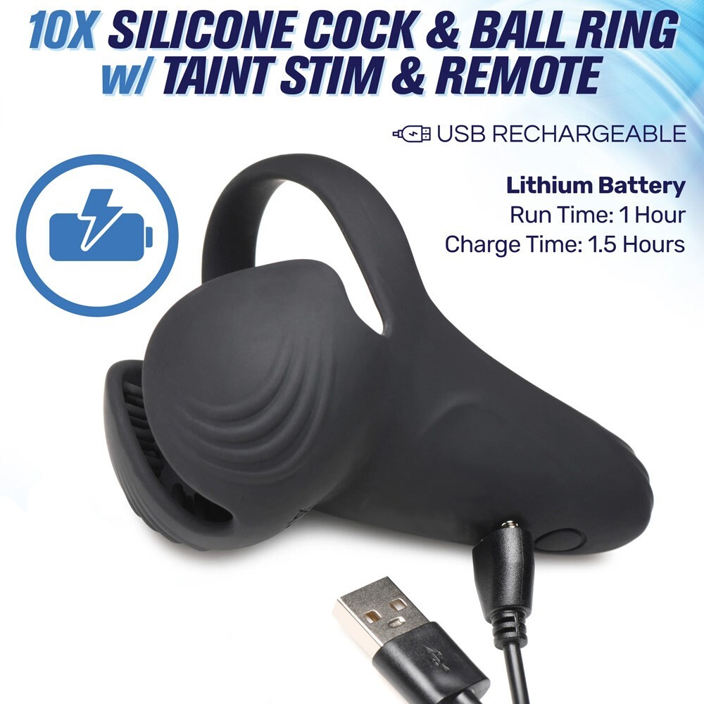 Vibrating Cock Ring Balls Massager Penis Vibrator with Remote Control for Couple