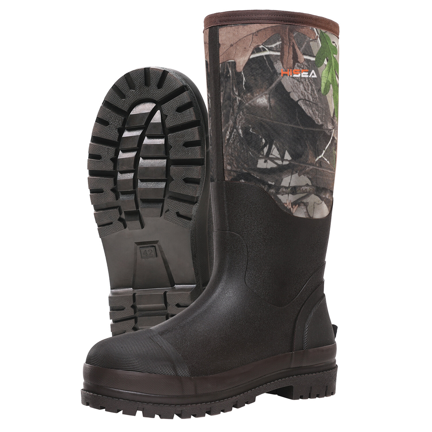 HISEA Men's Rain & Snow Boots Neoprene Rubber Insulated Muck Chore Working Boots