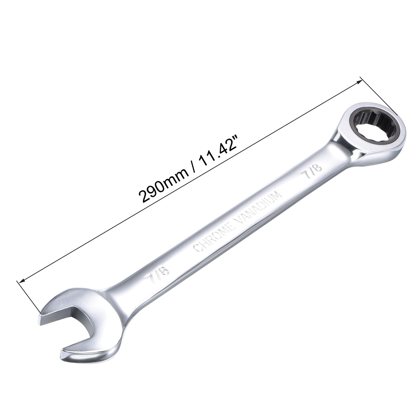 7/8" Ratcheting Combination Wrench for Repair Spanner Tool SAE 72 Teeth 12 Point