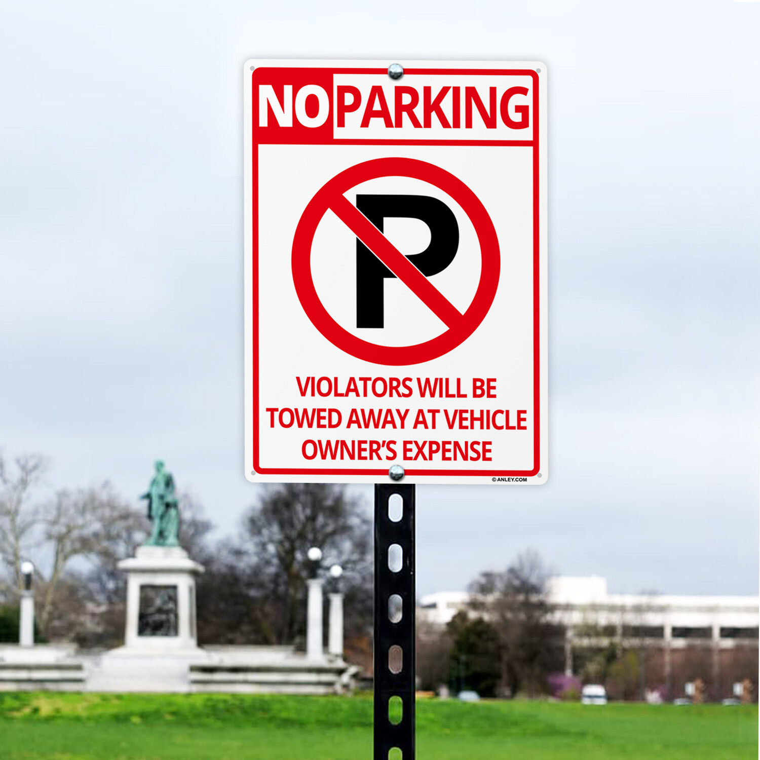 Anley 2 Pack No Parking Sign - Rust-Free Weatherproof Aluminum Warning Signs
