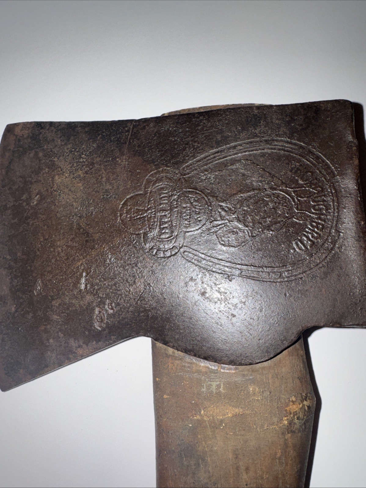 Vintage Embossed Belknap Blue Grass Single Bit Ax Thoroughbred Model