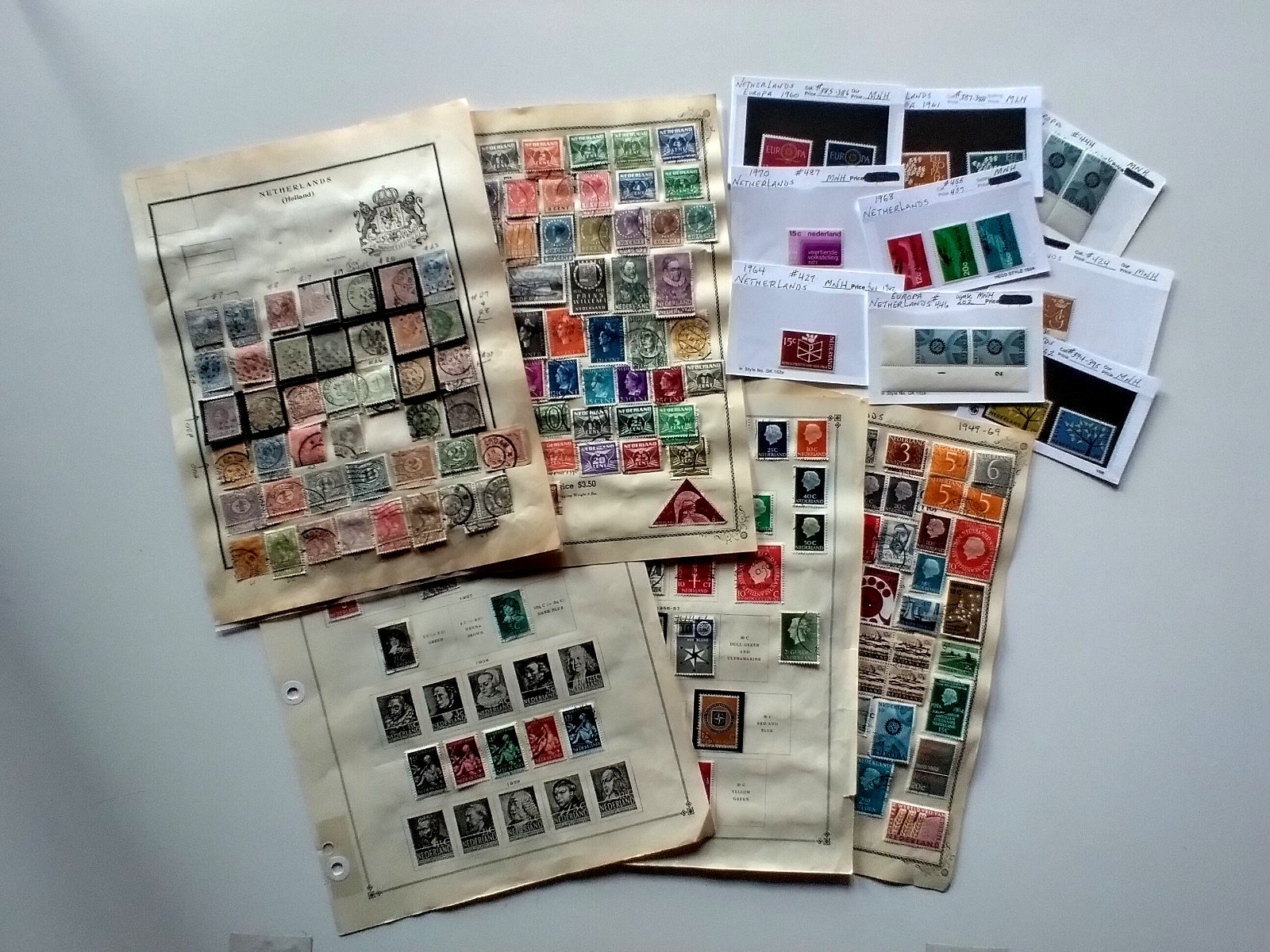 Netherlands Stamp Collection- Used / MH / MNH On Pages / Stock Cards