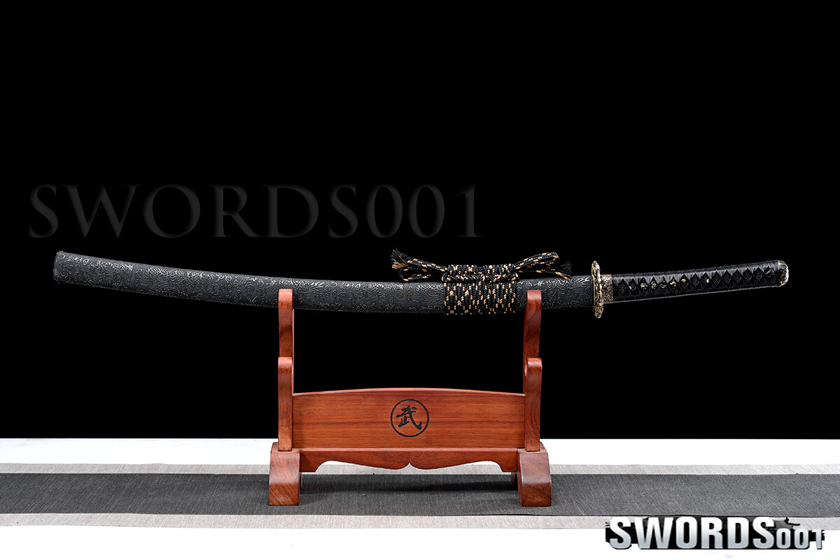 Japanese Samurai Sword Damascus Folded Steel Red Blade Sharp 40'' Dragon Katana